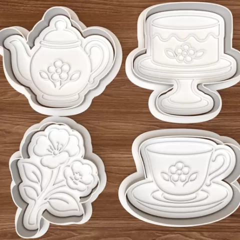 Floral Tea Party Cookie Cutter Set