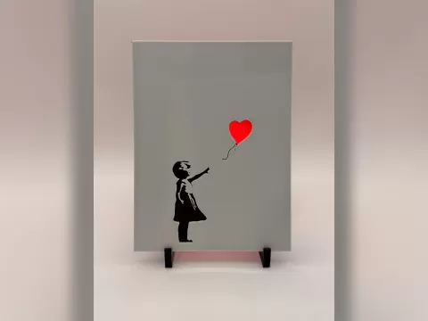 Banksy Red Balloon Hueforge Backlit Panel