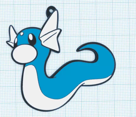 Dratini the Pokemon Keychain