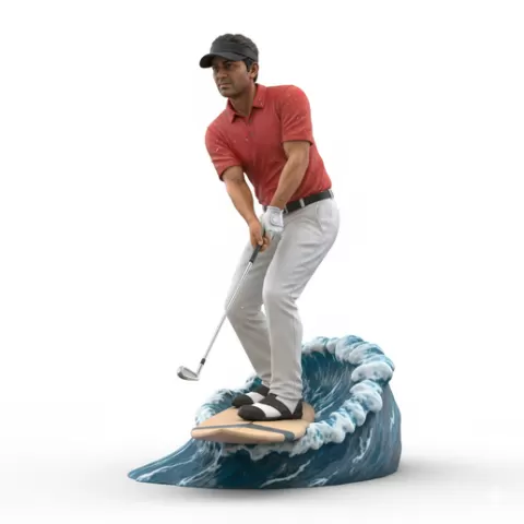 Jeev Milkha Singh balanced swing surfing, Golf , soccer, player, athlete, sport, surfing, wave, surf, ocean, beach, action, dynamic, pose, figurine, model, stl, printable, collectible, realistic, statue