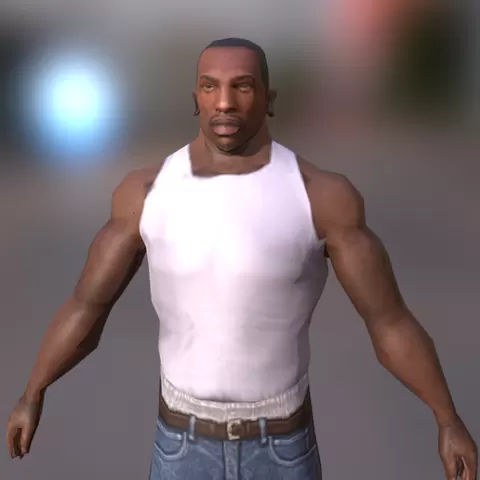Gta san andreas character Cj 3d model