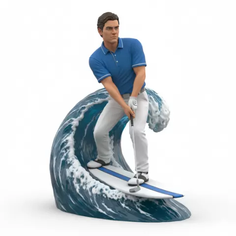 Luke Donald accuracy swing surfing, Golf , soccer, player, athlete, sport, surfing, wave, surf, ocean, beach, action, dynamic, pose, figurine, model, stl, printable, collectible, realistic, statue