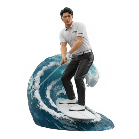 Ryo Ishikawa smooth tempo surfing, Golf , soccer, player, athlete, sport, surfing, wave, surf, ocean, beach, action, dynamic, pose, figurine, model, stl, printable, collectible, realistic, statue