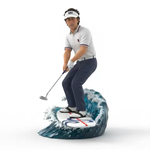 Seve Ballesteros creative shot surfing, Golf , soccer, player, athlete, sport, surfing, wave, surf, ocean, beach, action, dynamic, pose, figurine, model, stl, printable, collectible, realistic, statue