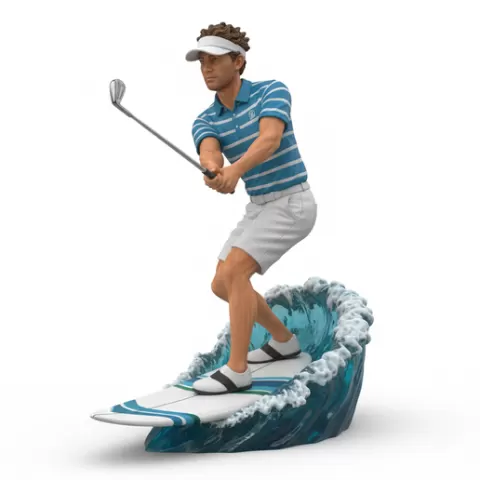 Scottie Scheffler controlled swing surfing, Golf , soccer, player, athlete, sport, surfing, wave, surf, ocean, beach, action, dynamic, pose, figurine, model, stl, printable, collectible, realistic, statue