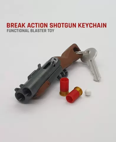 Break Action Shotgun Keychain — Functional Blaster Toy