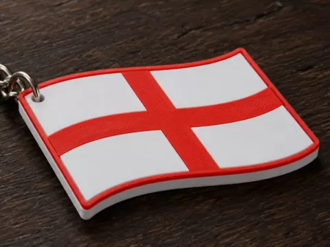 England Flag Keychain - St George Cross - No AMS