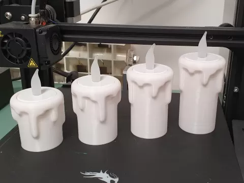 Melting candle tea light holder