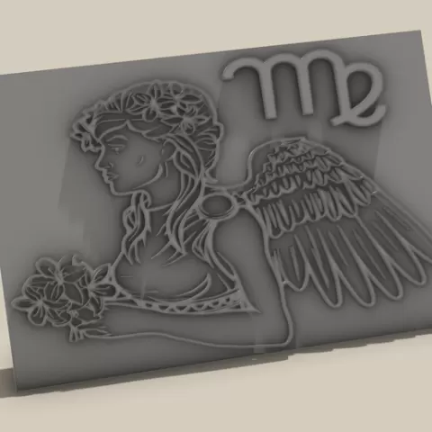 Zodiac Virgo embossing shape stamp image