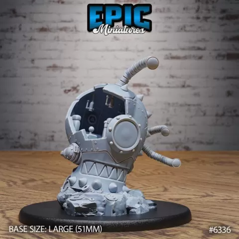 Steam Tyrant Damaged / Mechanical Steel Eyes / Steam Robot / Classic Boss / Mutli Eye Monster / War Machine Creature / Beast Technology Construct / Steampunk Encounter by Epic-Miniatures