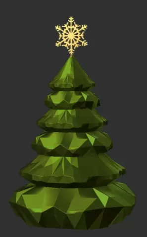 Easy Print: Christmas Tree-Snowflake Top