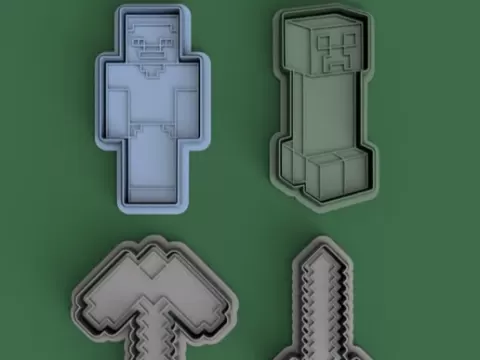 Minecraft Cookie Cutter & Stamps Set - Crafteros