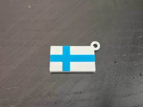Finnish flag keychain