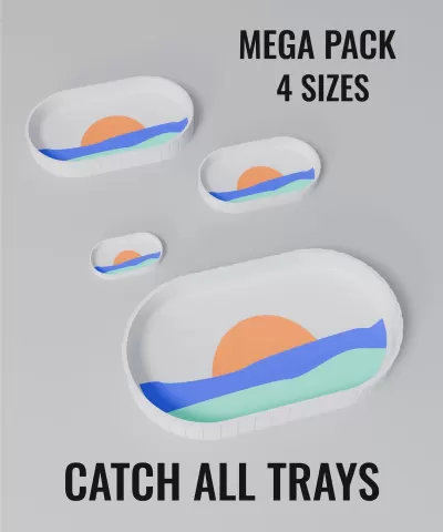 Sunset Tray – Modern and Minimal Slot-Shaped Tray in Four Sizes with a Colorful Sunset Design