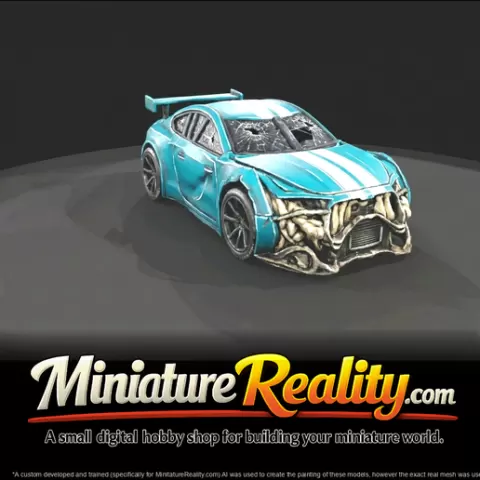 racing car (2010s–2020s) — crash-damaged track vehicle - HO 1:87 Master STL (print at any scale)