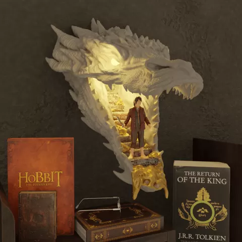 Bilbo Baggins in Smaug's mouth. Lamp The Hobbit | Lord of the Rings by Данилов Михаил Геннадиевич