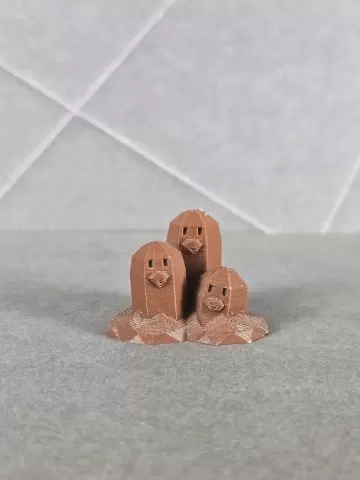 Dugtrio Low Poly Pokemon