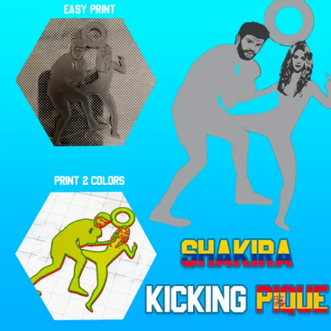 Shakira kicking Pique