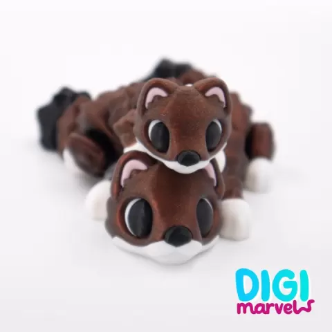 Stoat and Ermine Flexi + Keychains by DigiMarvels
