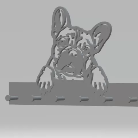 French bulldog wall key ring