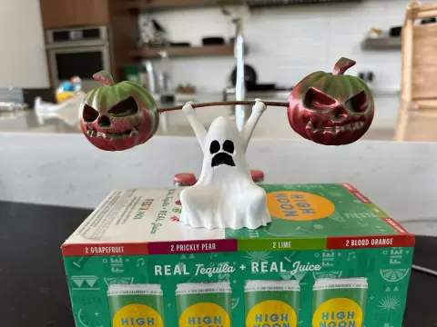Powerlifting Spooky Ghost with Pumpkins