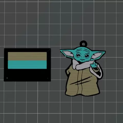 Grogu keychain - Ozvald-3D