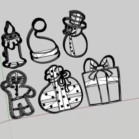Christmas Kit cookie cutter cake design decoration candle hat santa snowman gingerbread gift santa sack