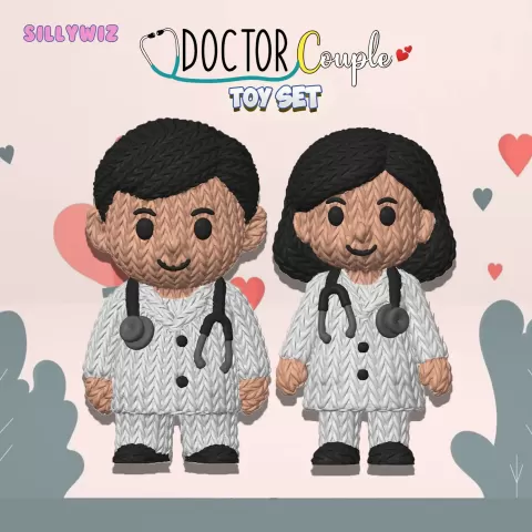 Cute Doctor Boy and Girl Couple – Knitted – Crochet - SillyWiz