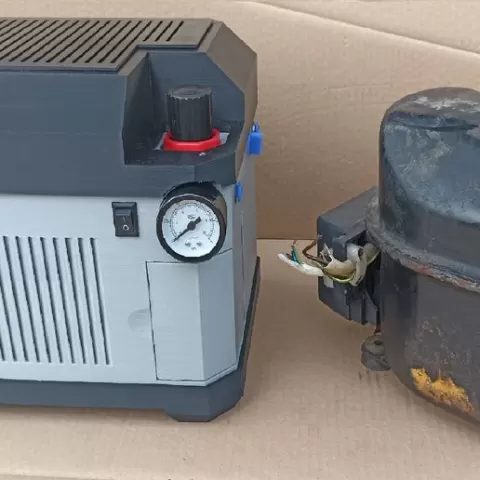 Fridge compressor housing - silent air & vacuum source