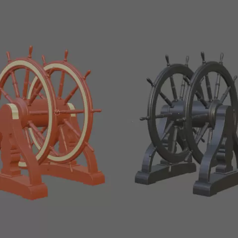 Ship wheel assembly, 4' 7" for sailing ship