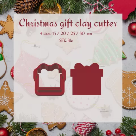 GIFT CLAY CUTTER, CHRISTMAS POLYMER CLAY EARRING CUTTER, HOLIDAY CLAY CUTTER, WINTER EARRING CUTTERS, CHRISTMAS CUTTER, X-MAS CUTTER, COOKIE CUTTER, CHRISTMAS COOKIE CUTTER