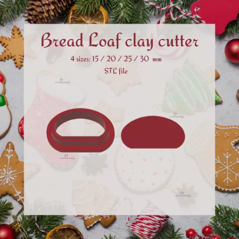 BREAD LOAF CLAY CUTTER, CHRISTMAS POLYMER CLAY EARRING CUTTER, HOLIDAY CLAY CUTTER, WINTER EARRING CUTTERS, CHRISTMAS CUTTER, X-MAS CUTTER, COOKIE CUTTER, CHRISTMAS COOKIE CUTTER