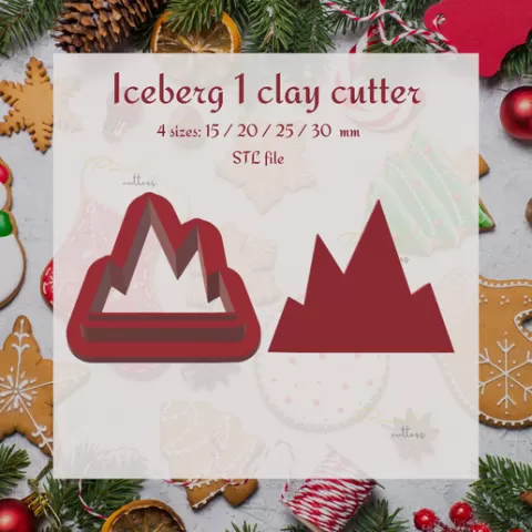 ICEBERG CLAY CUTTER, CHRISTMAS POLYMER CLAY EARRING CUTTER, HOLIDAY CLAY CUTTER, WINTER EARRING CUTTERS, CHRISTMAS CUTTER, X-MAS CUTTER, COOKIE CUTTER, CHRISTMAS COOKIE CUTTER