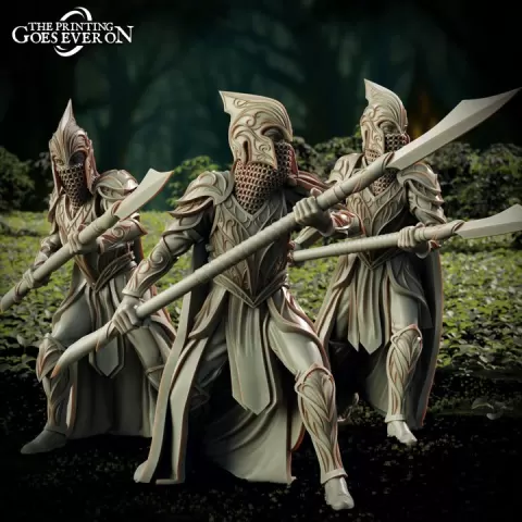 Elderwood Greenmantle Spearmen - Presupported by The Printing Goes Ever On