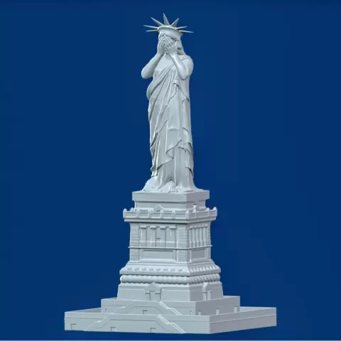 The veiled Statue of Liberty - The modern Statue of Liberty - Rubber Duck