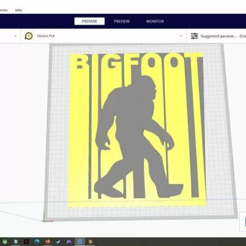 2D Silhouette/Stencil Bigfoot