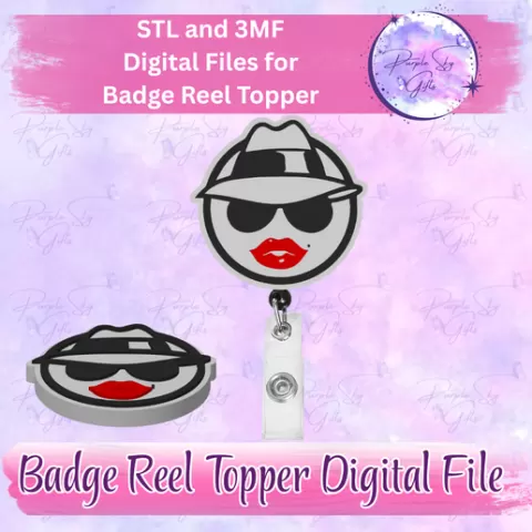 Lowrider Chola Woman - Badge Reel Topper or Phone Grip Flatback STL and 3MF DIGITAL Files