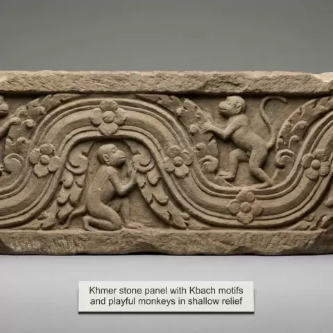 Monkey Khmer Stone Carving - Andy Smiling Creative