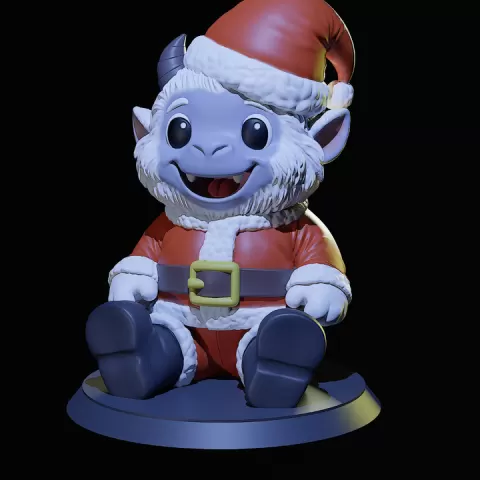 Santa Yeti | Cute Christmas Yeti STL Model | Fantasy STL | 3D Printable Figure by PrintWitch
