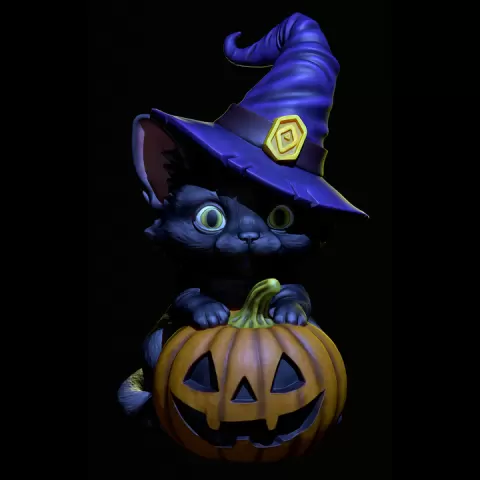 Black cat witch helper by PrintWitch