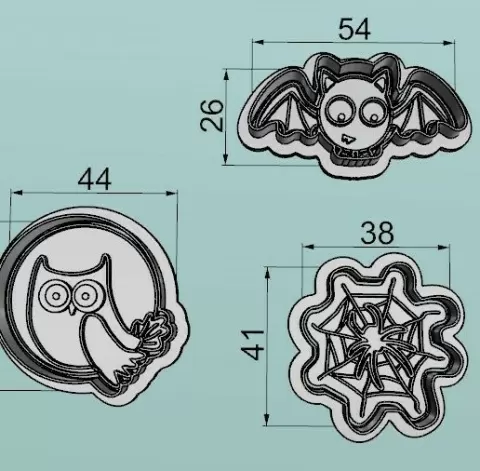 Mini halloween kit, bat, owl, spider web