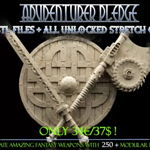 Modular STL Fantasy Weapons by STL Fun Forge