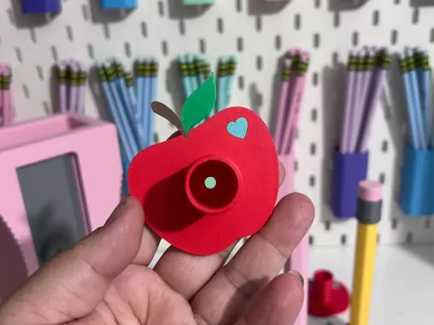 Apple Heart Pencil Pen Holder