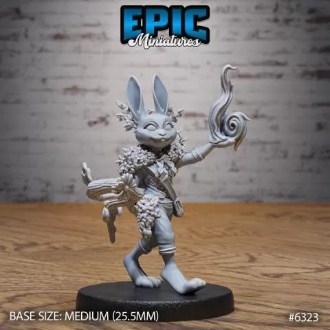 Rabbit Folk Druid Magic / Cute Hare Warrior / Small Jackrabbit Folk / Bunny Animal Fighter / Rodent Pet Tribe / Wild Herbivore / Nature Encounter by Epic-Miniatures