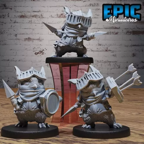 Penguin Knight Set / Aquatic Bird Warrior / Wild Animal Folk / Snow Creature Fighter / Ice Monster Tribe / Sea Beast / Winter Encounter by Epic-Miniatures