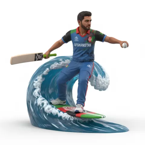 Quinton de Kock wicketkeeper surfing, cricket player, cricket athlete, batsman, bowler, cricket sport, bat and ball sport, surfing athlete, wave riding