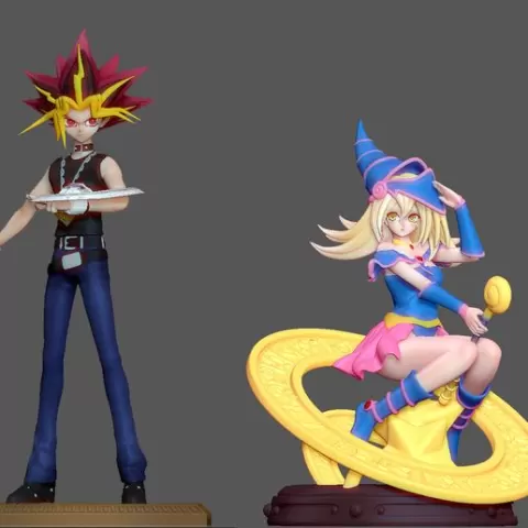 YUGI + DARK MAGICIAN GIRL PACK- YU GI OH ANIME CUTE CHARACTER 3D PRINT