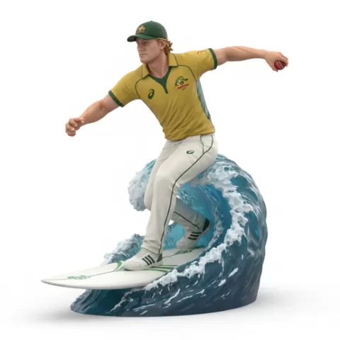 Marnus Labuschagne intense stance, cricket player, cricket athlete, batsman, bowler, cricket sport, bat and ball sport, surfing athlete, wave riding