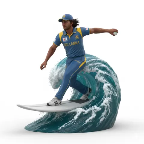 Kumar Sangakkara elegant batting surfing, cricket player, cricket athlete, batsman, bowler, cricket sport, bat and ball sport, surfing athlete, wave riding