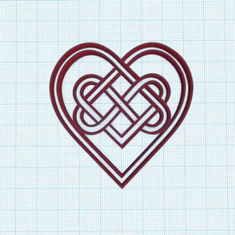 Celtic Heart Knot, rune, Infinity heart knot, Symbol for eternal, everlasting love, hearts stencil, embross, mold, Valentine's Day ornament, wedding decor, wall art decoration, anniversary topper